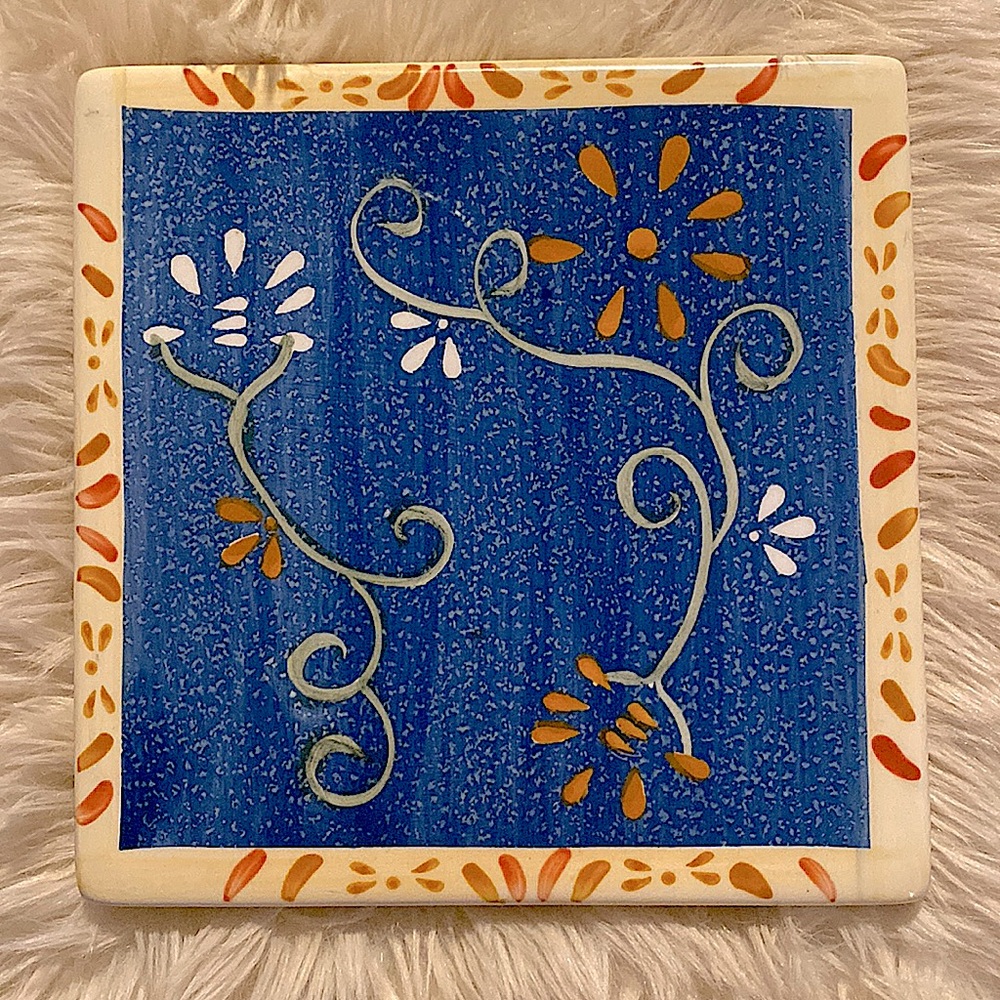 Brushes Hand-Painted K.I.C. Decorated Tile